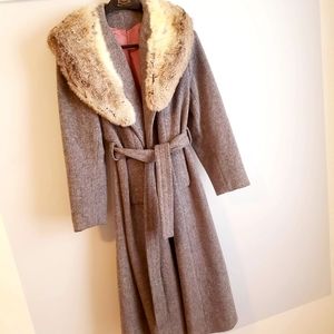Vintage Gray Fur Heavy Overcoat